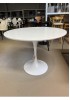 Tulip Round Dining Table MDF Top - White/ Black 100W